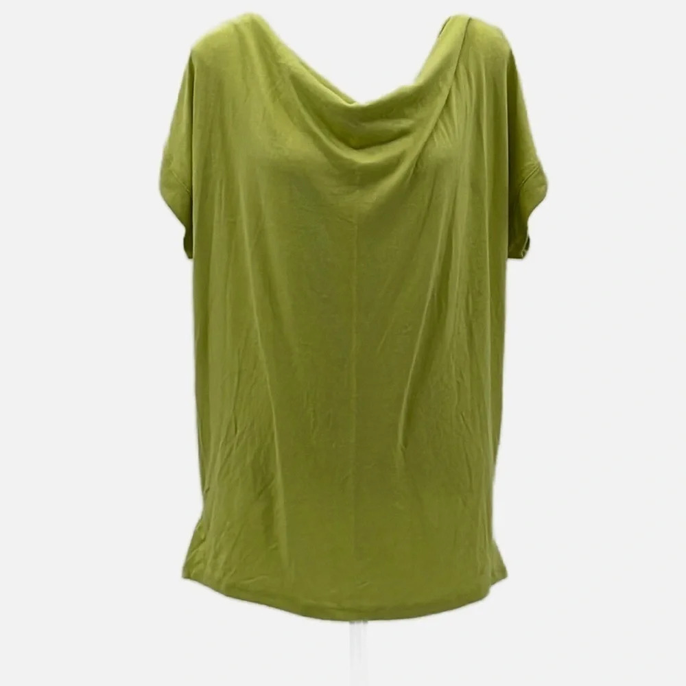H Halston Studio Drape Front Cross Back Sweater in Chartreuse - NWOT - Small